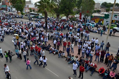 Cierre. Se mantuvo el bloque del bulevar Domingo Arrieta a la altura de la SEED. 