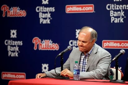 Ryne Sandberg en conferencia de prensa ayer. (AP)