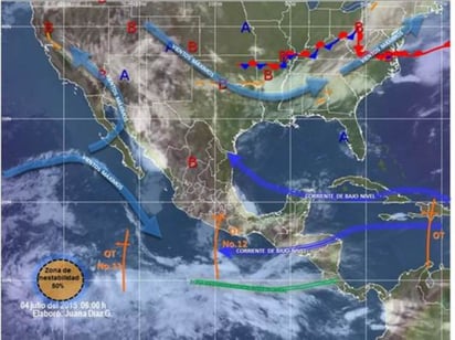 Este es la gráfica del satélite que ofrece el Sistema Meteorológico Nacional. (Especial)
