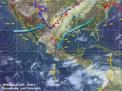 Un canal de baja presión estará en interacción con la entrada de humedad del Océano Pacífico y Golfo de México. (Especial)
