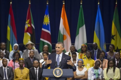 Africanos. Obama (c) en la iniciativa de Jóvenes Líderes Africanos en Washington.