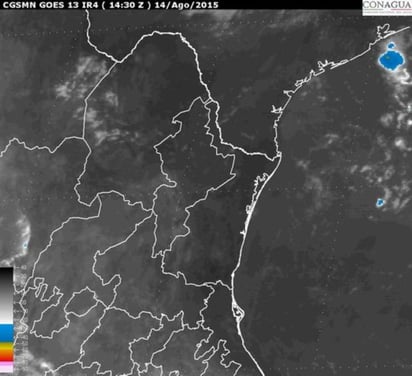 Un canal de baja presión generará lluvias menores a 25 mm que podrían ser con chubascos, actividad eléctrica, granizadas y rachas fuertes de viento en Baja California Sur, Sonora, Chihuahua, Coahuila, Tamaulipas, Durango, Sinaloa, Guanajuato y Querétaro.