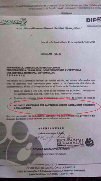 Esta es la circular protagonista de la denuncia en medios y redes sociales. (TWITTER)