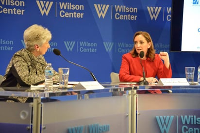 Visita. Claudia Ruiz Massieu en Washington, en una visita de trabajo en el evento 'La Fuerza de los 100,00 en las Américas'.