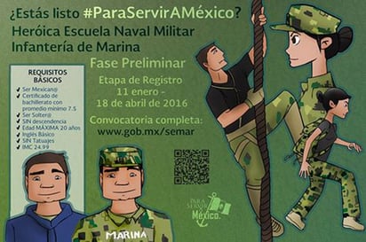 Convocatoria. Esta es la invitación que creó la Secretaría de Marina para atraer a más jóvenes. (Cortesía)