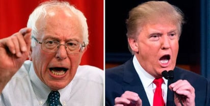 Sanders aventaja el partido demócrata mientras que Trump encabeza el lado republicano con 31 porciento. (TWITTER)