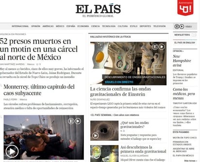 Portales internacionales han destacado la noticia del motín en el penal de Nuevo León. (ESPECIAL) 