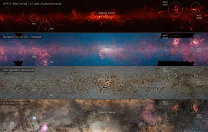 La nueva fotografía espacial permite observar por primera vez desde el hemisferio sur en longitudes de onda submilimétricas el Universo frío. (EFE)