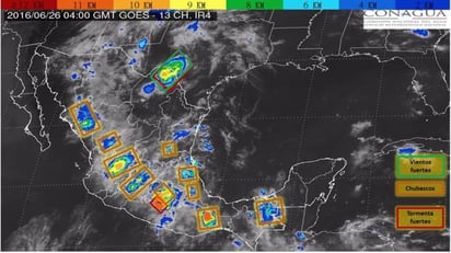 De acuerdo al boletín otros estados que se verán afectados con este fenómeno serán el Estado de México, Puebla, Tlaxcala, Chihuahua, Sinaloa Durango, Tamaulipas, San Luis Potosí y Zacatecas. (ESPECIAL) 
