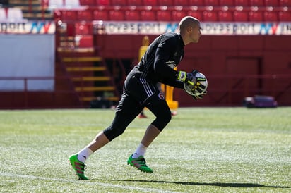 El arquero tuvo su primer día de pretemporada tras la concentración con la Selección Mexicana Sub-23.  (Cortesía Xolos)