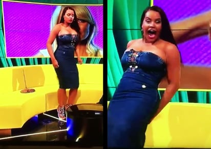 El despiste de la chica fue visto por miles y miles de televidentes. (ESPECIAL)