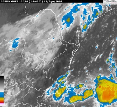 Para la Mesa del Norte se prevé cielo de medio nublado a nublado, 80% de probabilidad de lluvias muy fuertes con tormentas intensas en Coahuila. (ESPECIAL)