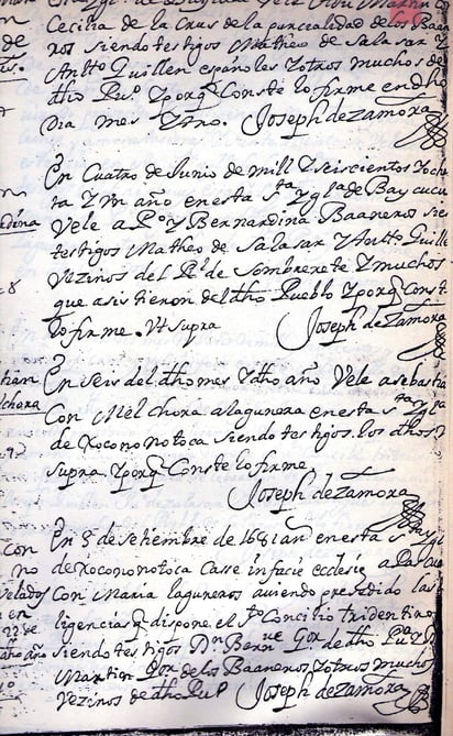 Últimos registros parroquiales de San Pedro. Bautismos realizados en “El Bay- cucu y Xononotoca”. 1681.