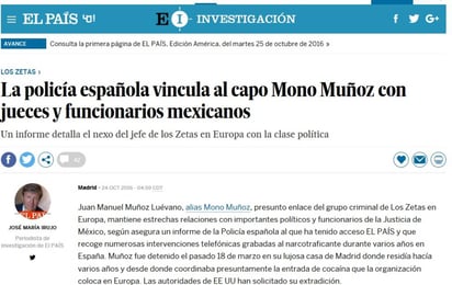 Revela. El País publicó la noticia en su portal de Internet.