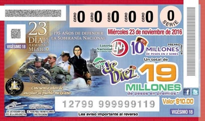 La Lotería Nacional indicó que a través de este sorteo se recordó a la Marina de Guerra Mexicana, que logró hacer efectiva la rendición de las tropas españolas que se atrincheraron y se resistían a reconocer la Independencia de México.
