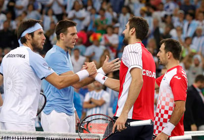 Marin Cilic e Ivan Dodig (d) derrotaron a la dupla de Juan Martín del Potro y Leonardo Mayer. (EFE) 