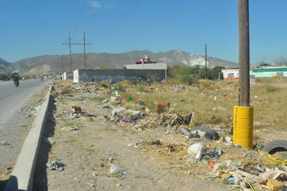 Basura. Toman terrenos baldíos como tiraderos de todo tipo de desechos sobre el bulevar Laguna Sur en Torreón. (GUADALUPE MIRANDA)