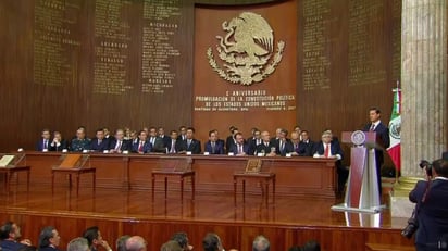 En la Ceremonia Conmemorativa por el 100 Aniversario de la Promulgación de la Constitución de 1917, el mandatario llamó a honrar la obra de los constituyentes. (ESPECIAL)