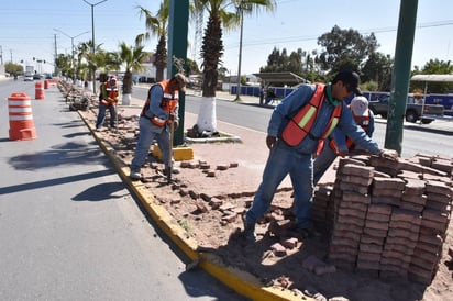 Mejoramiento. Las obras de la calzada están a cargo de Servicios Públicos Municipales.