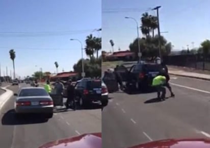 Captan pelea de cinco hombres en plena calle de EU