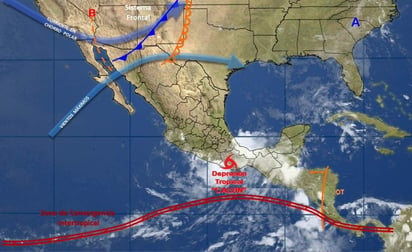 Se mantiene el potencial de tormentas torrenciales en Oaxaca y Guerrero; intensas en Chiapas, Tabasco, Veracruz y Puebla; y muy fuertes en Michoacán, Morelos y Campeche. (ESPECIAL) 