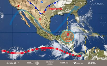 El sistema está a cuatro mil 200 kilómetros al este-sureste de Quintana Roo y a mil 310 al este-sureste de Las Antillas Menores.