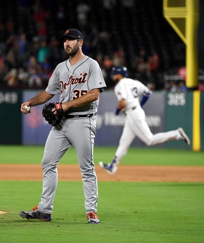 Justin Verlander permitió cinco carreras en seis entradas. Le conectan tres jonrones a Verlander