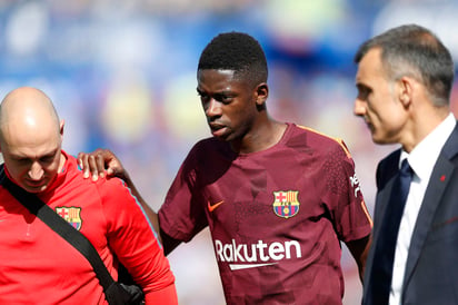 Ousmane Dembélé salió lesionado en el duelo ante el Getafe. (AP)