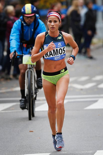 Beverly Ramos, de Puerto Rico, durante el maratón de Nueva York. (AP)