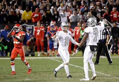 Giorgio Tavecchio es el pateador con los Raiders de Oakland, que mañana jugarán en en estadio Azteca. 