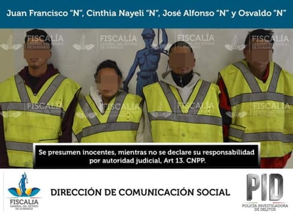 Agentes de la Policía Investigadora de Delitos (PID), detuvieron a cuatro integrantes de un banda de presuntos narcomenudistas. (CORTESÍA)

