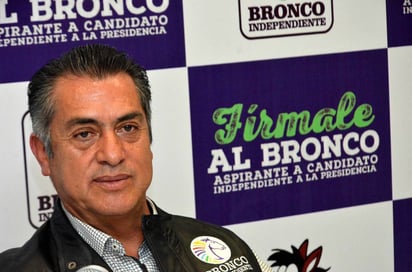 Avanza.  El equipo de campaña de 'El Bronco' informó que ya alcanzaron el 1 por ciento de las listas nominales de Coahuila.