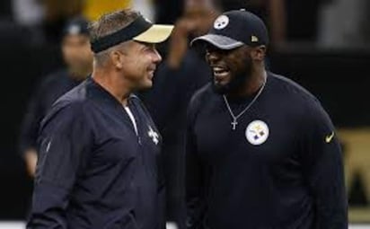 Sean Payton (i) y Mike Tomlin cayeron el domingo con sus equipos en la ronda divisional. (Archivo)