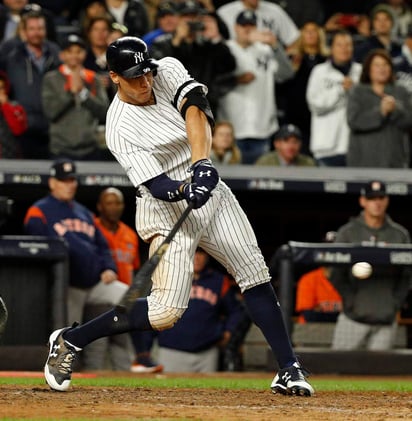 Aaron Judge conectó 52 jonrones la temporada pasada con los Yanquis, la mayor cantidad en la Liga Americana. (Archivo)