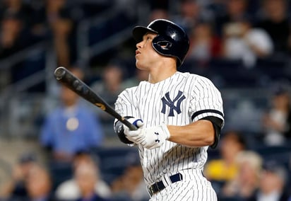 Aaron Judge jugó el partido de ayer como primer bate. El toletero se fue de 4-1 en la derrota 5-0 ante Medias Rojas de Boston. (Archivo)