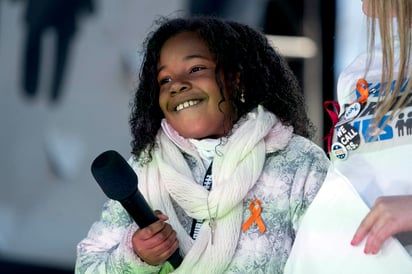 'Mi abuelo tenía un sueño: que sus cuatro hijos pequeños no serían juzgados por el color de su piel, sino por el contenido de su carácter', dijo Yolanda Renee King, de 9 años, nieta mayor del activista por los derechos humanos Martin Luther King Jr. (AP)