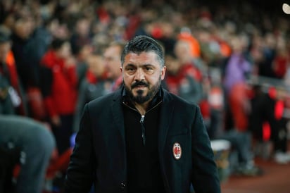 El técnico del Milán Gennaro Gattuso previo al inicio de un partido de la Europa League contra Arsenal. (AP)