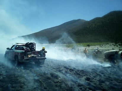 Las autoridades municipales, controlaron el incendio forestal que inició en Rancho San Francisco. (EL SIGLO COAHUILA) 