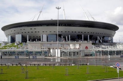 Vista general del estadio de San Petersburgo, en Rusia. (AP) 