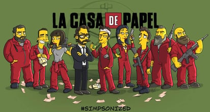 Personajes de La Casa de Papel son 'simpsonizados'