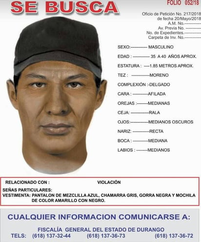 Caso. Se hizo el retrato hablado del presunto agresor sexual de dos jóvenes en Pueblo Nuevo. (EL SIGLO DE TORREÓN)