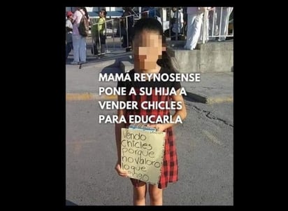 La foto fue difundida en Facebook por la madre de la menor. (Especial)