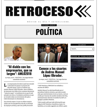 Nace el sitio Retroceso.com, dedicado a difundir notas falsas