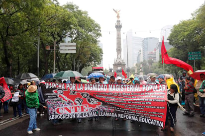 CNTE marchó al Zócalo. (AGENCIAS)