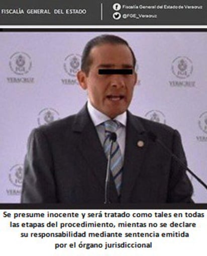 El extitular de la Fiscalía General del Estado, Luis Ángel Bravo Contreras (imagen), fue detenido en la Ciudad de México y trasladado a Veracruz. La Fiscalía estatal compartió la imagen en sus redes. (TWITTER)