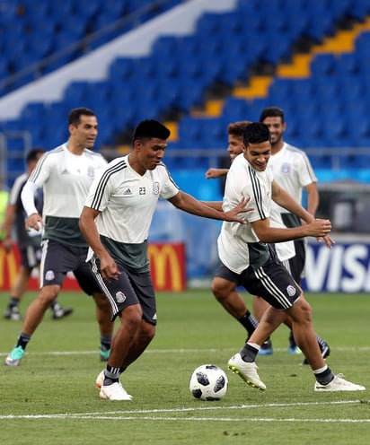 La Selección Mexicana entrenó ayer, previo a su duelo ante Corea del Sur, en el estadio Rostov Arena. (Notimex)