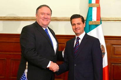 Visita a México. El secretario de Estado de EU  Mike Pompeo y el presidente Enrique Peña Nieto. 