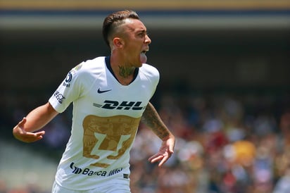 Martín Rodríguez, de los Pumas, celebra una anotación en CU. Vuelve el poder capitalino a la Liga MX