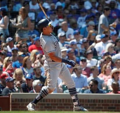 Cristian Villanueva pegó un cuadrangular solitario en la cuarta entrada en la derrota de los Padres 4-1 ante Cachorros de Chicago. (AP)