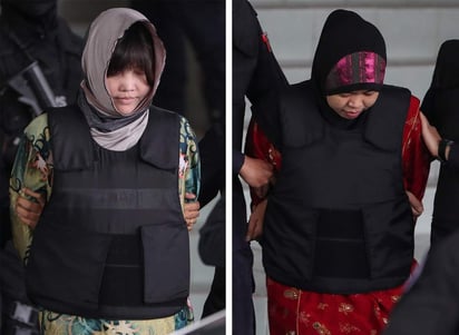 La vietnamita Doan Thi Huong, de 30 años, y la indonesia Siti Aisyah, de 26, que frotaron el rostro de la víctima con un potente agente tóxico, afrontan la pena capital en caso de ser halladas culpables. (EFE)